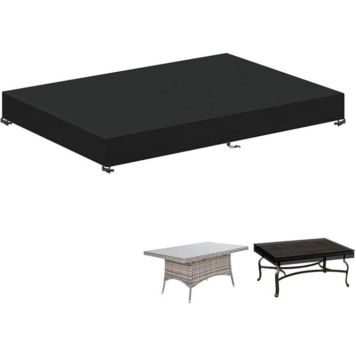 Housse de Table de Jin Rectangulaire Housses Imperméable pour Mobilier de Jin Anti-UV Coure de Table 150x90x15cm