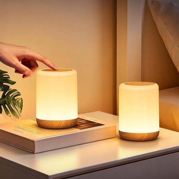 Lampe de Chevet Tactile Lot de 2 Lampe de Table à Intensité Variable Rechargeable USB 256 RGB Veilleuse Adulte Sans 2 Petit