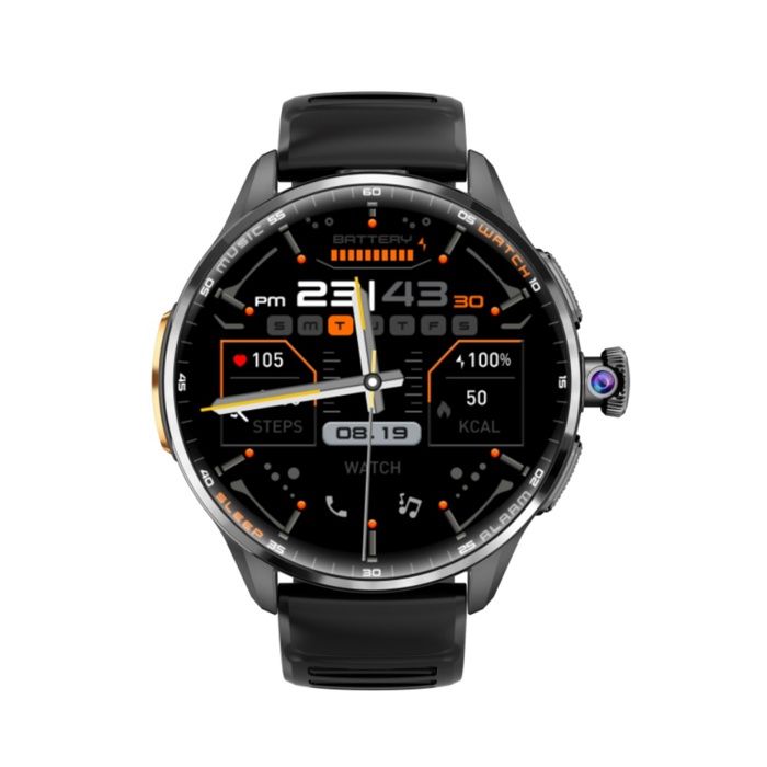 H100 Android Smart Watch 4G Network SIM Card 1.8 AMOLED 480*480 Large Screen 190° Rotating Camera APP Download Smartwatch Men