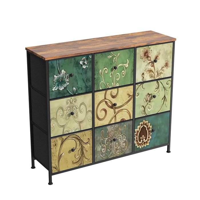 Buffet de cuisine buffet avec 9 tiroirs de rangement pour salon salle à manger 100x30x86 5 cm noir