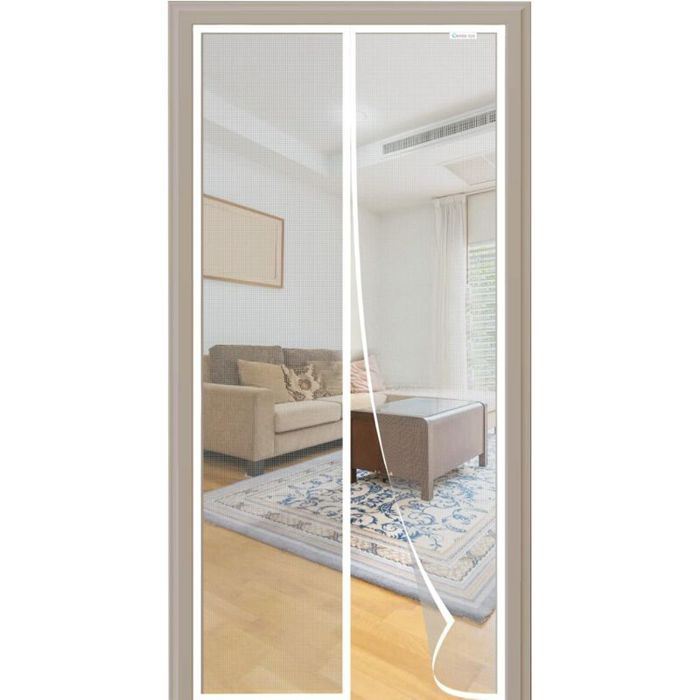 Moustiquaire portes et fenêtres - OKZ - 160x210 cm - Magnétique - Blanc - Anti-moustiques