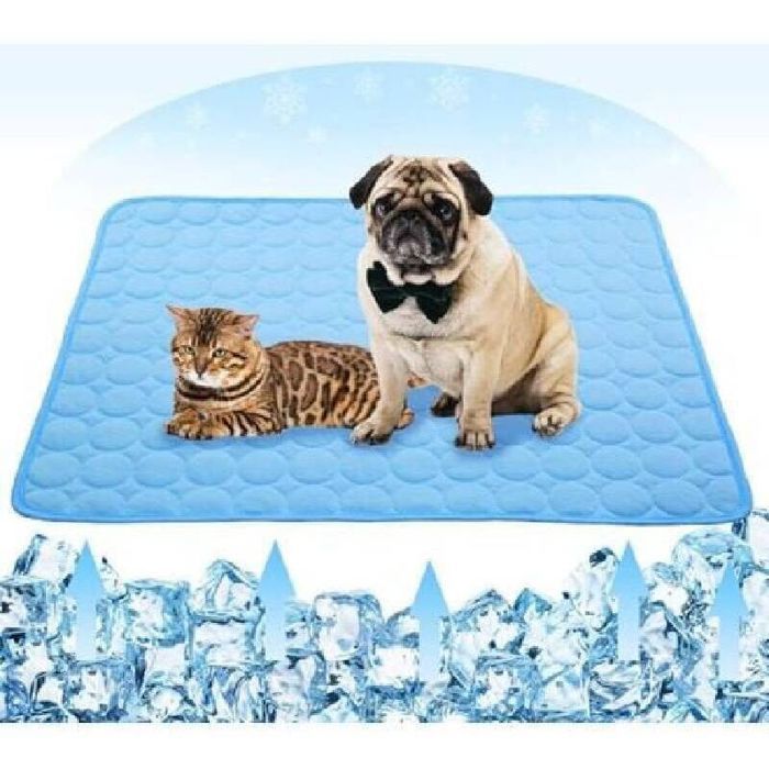 Tapis rafraîchissant été pour chiens/chats – soie glacée respirant portable lavable (28x22)