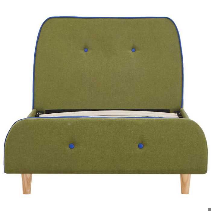 BEAU Lit simple，Lit adulte - Structure de lit - sans matelas - vert - tissu - 90x200 cm - 1 place[76005]