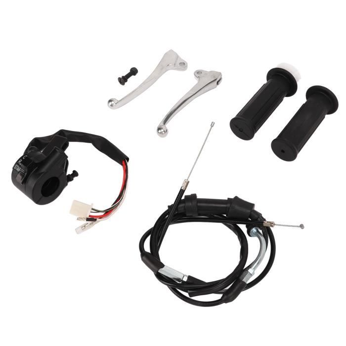 Kit Poignée Accélérateur & Frein PW50 Yamaha - Compatible YZinger 50, PeeWee PW50 (1990+) - Câble, Interrupteur & Levier