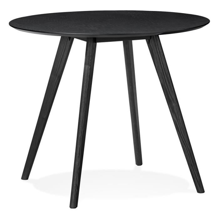 table de cuisine ronde 'midy' noire style scandinave - ø 90 cm