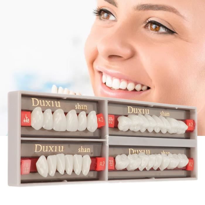 Atyhao Dents Résine Résine Acrylique Fausses Dents Dentaires Résine Synthétique Dentier 28 Pcs Fausses Dents A2 hygiene dents