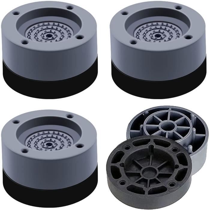 4 Pieds Anti-vibration Réglables Pour Machine à Laver - Hauteur 7 à 9,5 Cm - Caoutchouc Et Plastique - Réduction Bruit