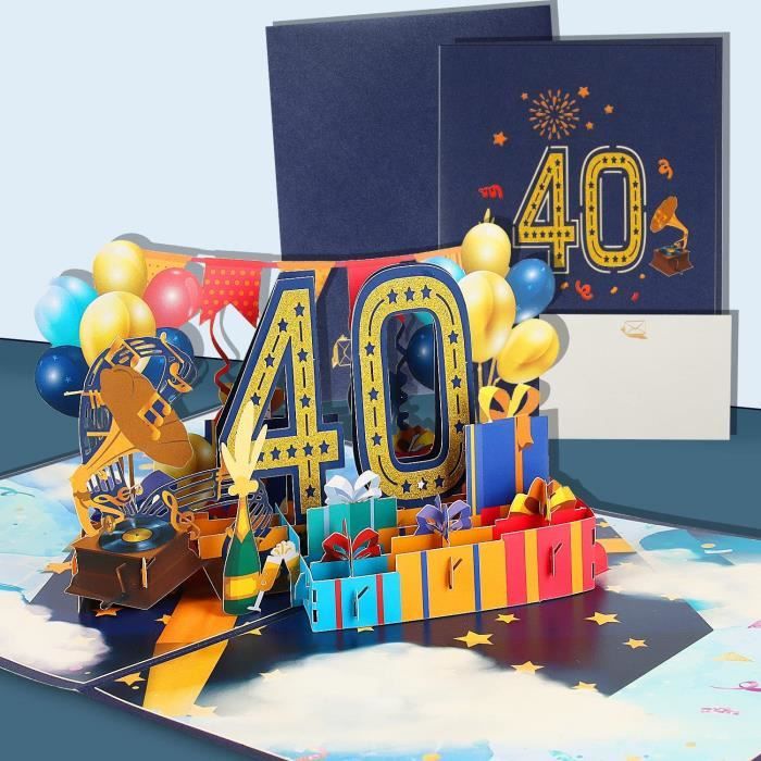 Carte Pop-Up 3D Pour 90 Ans - Anniversaire Fleuri Avec Enveloppe