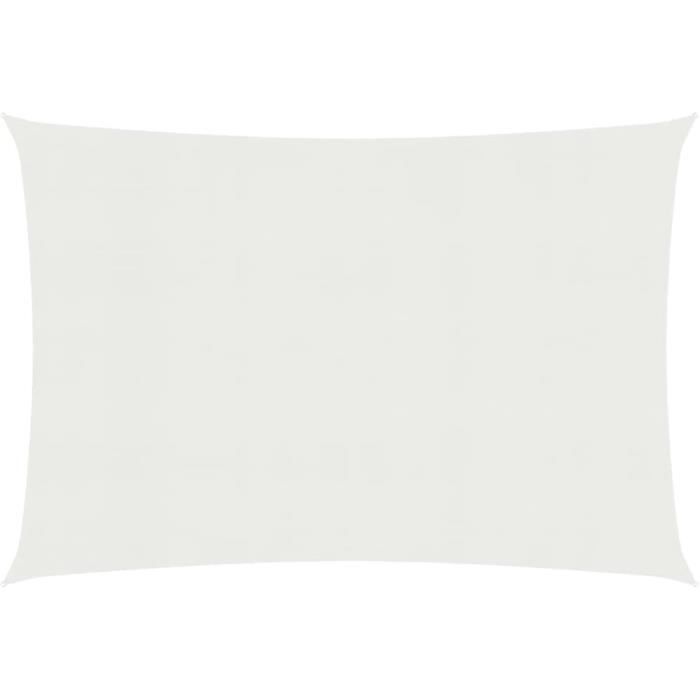 VidaXL Voile D'Ombrage Protection Voile Solaire Voile De Parasol Anti UV Jardin Patio Terrasse Balcon Extérieur 160 G/m² Blanc 5x6x6 M PEHD