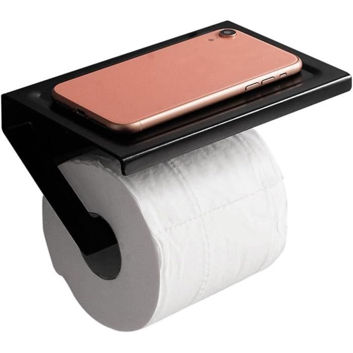 Porte Papier Toilette, Derouleur Papier Toilette Adhesif avec Tablette, 2  Méthodes de Montage (Autocollant ou Perçage), Support Papier Toilette Mural  pour Salle de Bain et Cuisine : : Bricolage