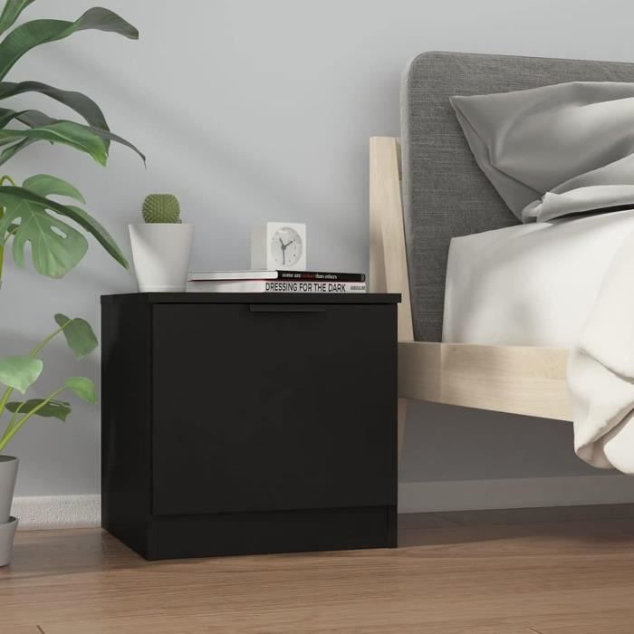 Table De Chevet IKEA Noire - 2 Roulettes - 65x35x45 Cm - Bon État