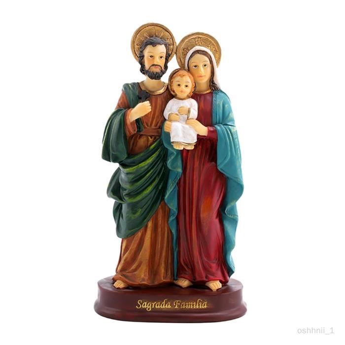 Statue De La Sainte Famille En Résine - Crèche De Noël, Jésus, Marie, Joseph, 9x4x5 Cm