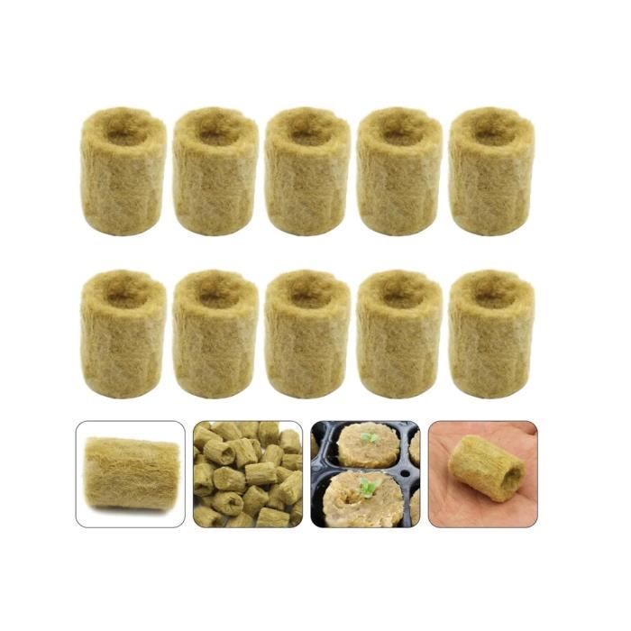 Cubes De Laine De Roche Hydroponique - 60 Pièces 2x2,7 Cm - Pour Semis, Bouturage Et Culture Intérieure - Haute Rétention D'eau