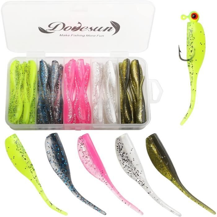 COMBO leurres souples shad texan ANCHO 120 18gr Tête rouge/Jaune pêche