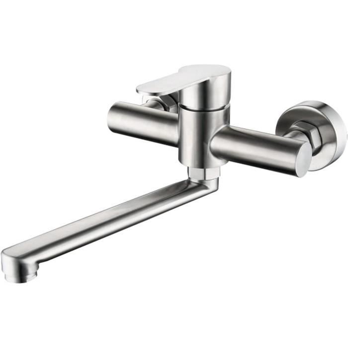 Mitigeur De Robinet De Cuisine Mural, Robinet De Cuisine Pour évier Avec Pistolet Pulvérisateur