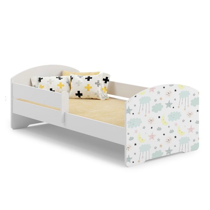 Lit enfant 160x80 Étoiles avec matelas - 1001JOUETS - Jaune - MDF