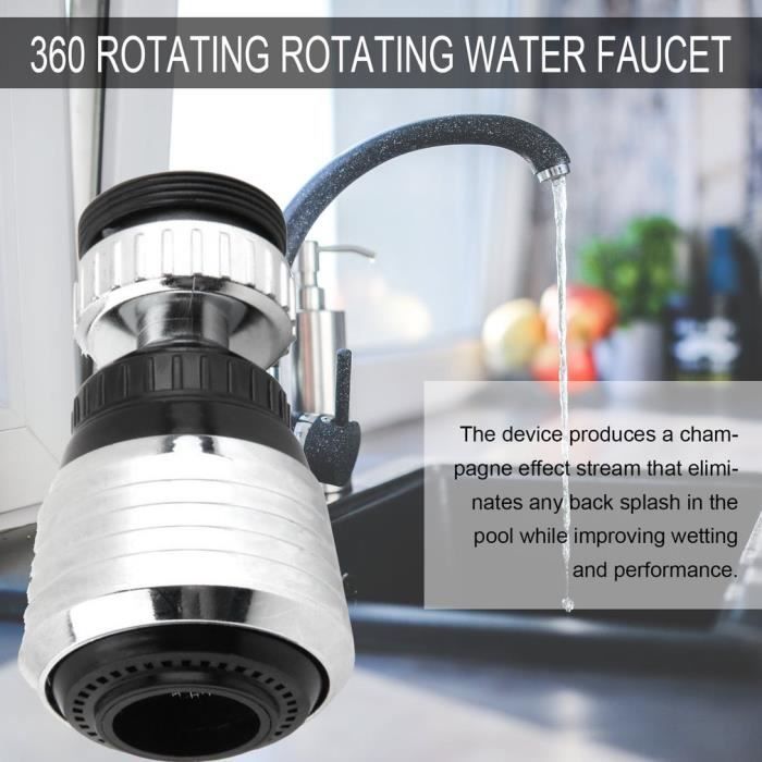 Acheter PDTO 360 ° rotatif robinet d'eau robinet aérateur pivotant robinet  cuisine robinet buse filtre