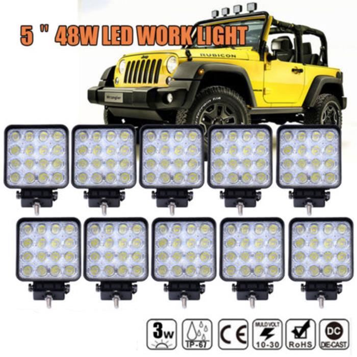 KAWELL 27W Led de Travail Phares CREE Off-road feux antibrouillard Led Projecteur Lumi/ère pour V/éhicule 4x4 Tout-terrain Atv Camion Voiture LED Lampe de chantier