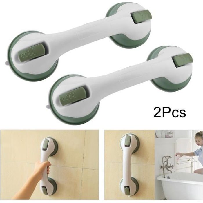 2pcs salle de bain Poignée Sécurité Ventouse Baignoire Poignée douche Prise