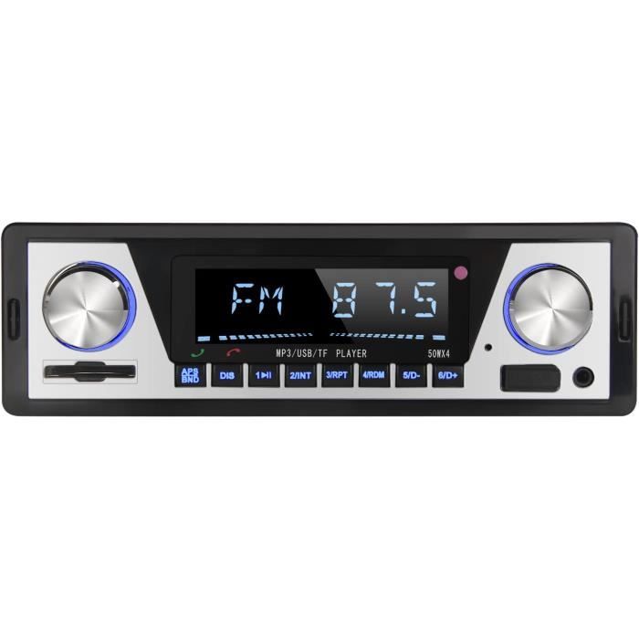 Autoradio Bluetooth 1 DIN CENXINY - Port De Charge Type-C 3A, écran Avec Icônes, FM/AM/RDS, 7 Couleurs LED, égaliseur, Télécommande