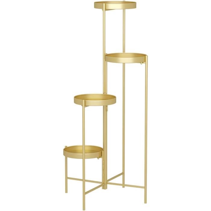 Étagère à Fleurs 2 Rangs En Acier Carbone - Support Plantes En Pot Extérieur/Balcon - Design Fleuri, Résistance 100kg