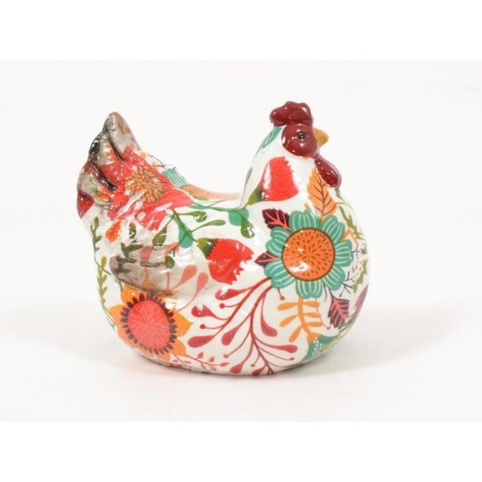 Statue De Poule En Résine – Décoration Jardin Extérieur Et Intérieur – Style Rustique Et Amusant (Gris)