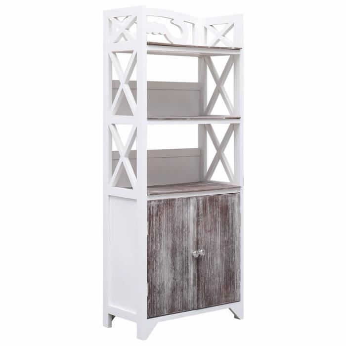 Armoire Salle De Bain 174 Cm Avec Panier à Linge - 4 Portes, étagères Réglables, Design Moderne