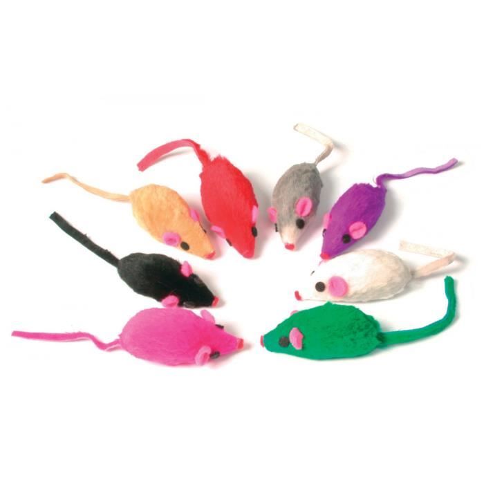 Meilleurs prix pour 8 souris en fourrure, jouet pour chat, multi couleur . - animallparadise 3 Multicolor