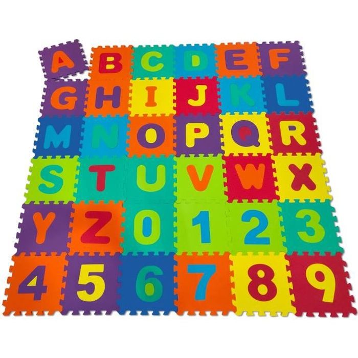 172 Pièces Puzzle Tapis en Mousse Bébé Dalles EVA 7.14 m2 Alphabet et  Chiffres Antidérapant Chambre d'Enfant