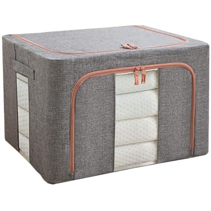 Boîte De Rangement Pliante En Tissu Avec Couvercle, Panier De Rangement