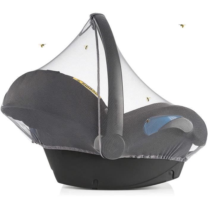 Moustiquaire Universelle Pour Siège Bébé - Housse Anti-insectes Lavable, Bord élastique, Pour Landau, Berceau (43x50 Cm)