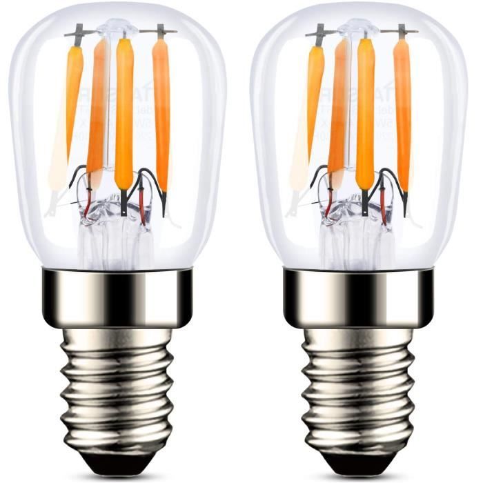 Ampoule E14 LED 2.5W Equivalent à Halogène 25W, Ampoule Frigo avec Culot à  Vis, Blanc Chaud 2700K 260LM, Etanche, Lot de 2