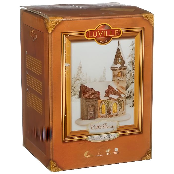 Luville Village de Noël Miniature Église St. Charlier L17 x l14 x H24