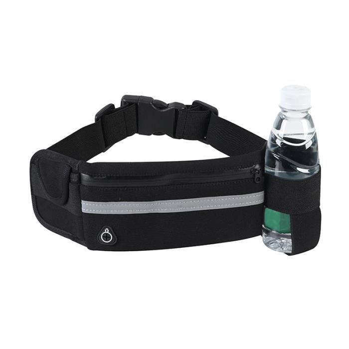 Ceinture Porte-téléphone élastique Unisexe - Avec Poche Zippée, Couleur Argent, Pour Sport, Yoga, Voyage