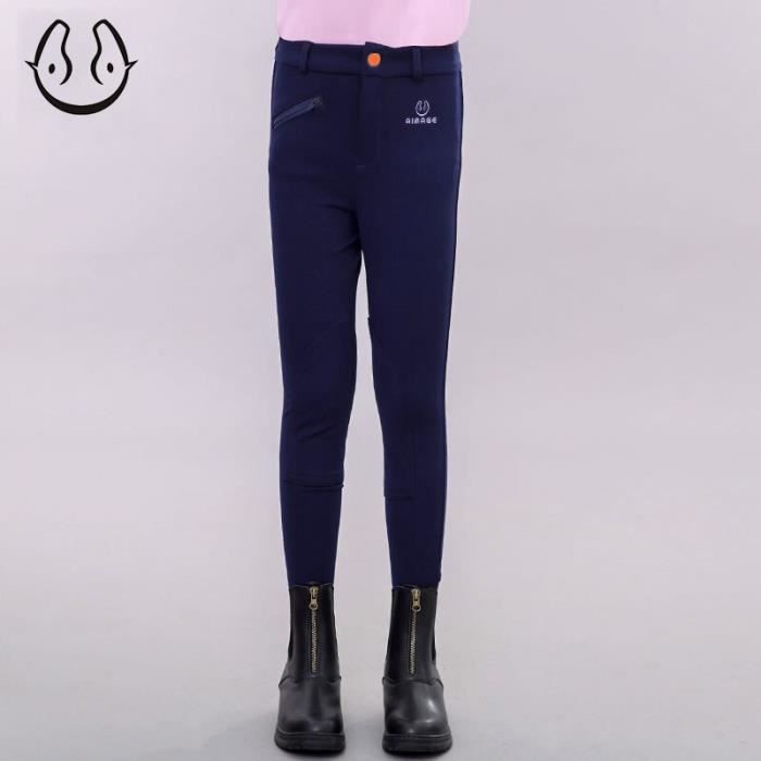 Culotte D'équitation Back On Track - Taille 16, Bleue, Avec Patch Genou, Dos Sur Piste