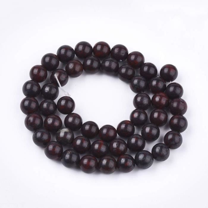 ZEMRIO Perles en pierres précieuses de citrine, en vrac, naturelles, rondes, 8 mm, pour la fabrication des bijoux, des bracelets, des colliers à faire soi-même