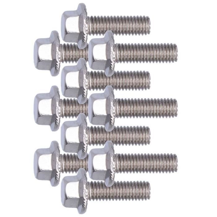 10 Boulons Hexagonaux Dentelés M5x25mm Grade 10.9 Acier Carbone - Pour Bride, Neufs Sous Emballage