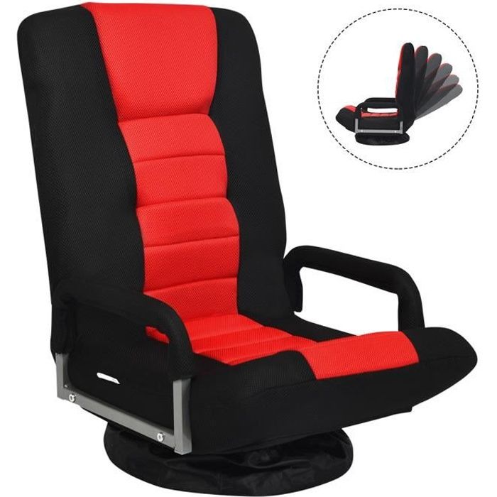 Beige inclinable inclinable Fauteuil de Jeu Ajustable au Sol 5 Positions Pas de Base Orme avec Repose-Pieds pi/ètement inclinable XZKHL Fauteuil de Plancher