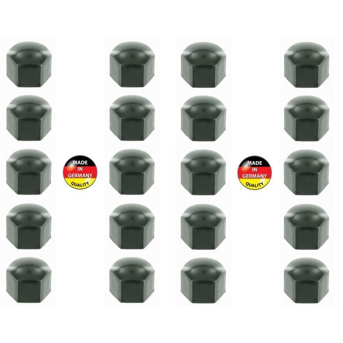 20x CACHE ECROU NOIR DIAMETRE M8 CLE 13MM NOIR PLASTIQUE CAPUCHON ROUE ...