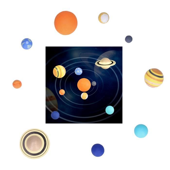 Exogio Lot de 14 Kit de modèle de système Solaire, Boules Blanches pour Bricolage, Modèle de Planète Dastronomie, travaux manuels planète, 3D balles pour Modèle Dunivers