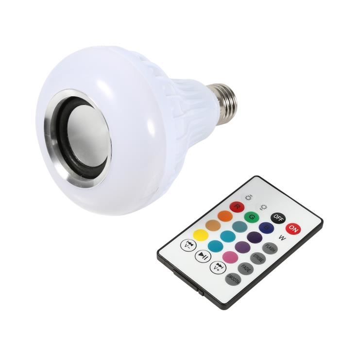 E27 12w LED rgb bluetooth haut-parleur ampoule musique sans fil jouer  lumière lampe avec télécommande-TIP
