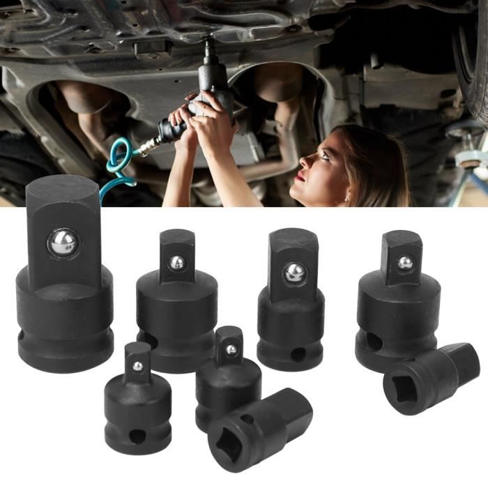 8Pcs Noir Adaptateur De Douille Réducteur Crv Ensemble De Convertisseur De Clé À Chocs-TIP