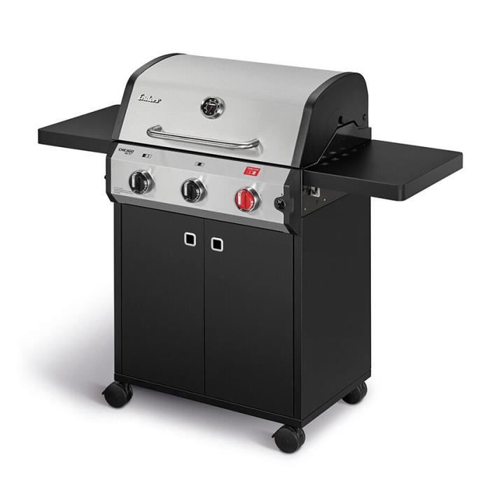 Barbecue Chicago Next 3R Turbo - ENDERS - 3 brûleurs dont 1 Turbo Zone - Grille Switch Grid, 60x42 cm - Tablettes - 10,6 kW