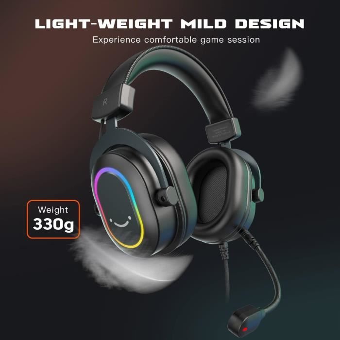 Casque Gaming - FIFINE - H6 - Son Surround 7.1 - RGB - Micro Omnidirectionnel