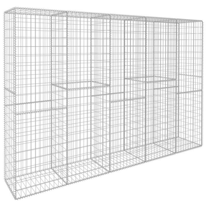 Mur en gabion avec couvercle - GAROSA - 300 x 50 x 200 cm - Acier galvanisé - Capacité de charge 1 400 kg/m³