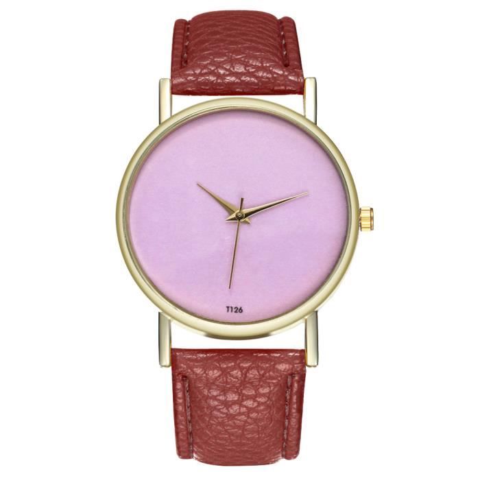 Montre minimaliste suisse avec bracelet en cuir montre pour femme
