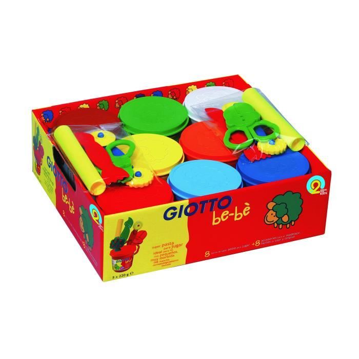 Pâte à modeler bébé Giotto - Schoolpack 8 pots de 220g avec accessoires -  Multicolore - Cdiscount Jeux - Jouets