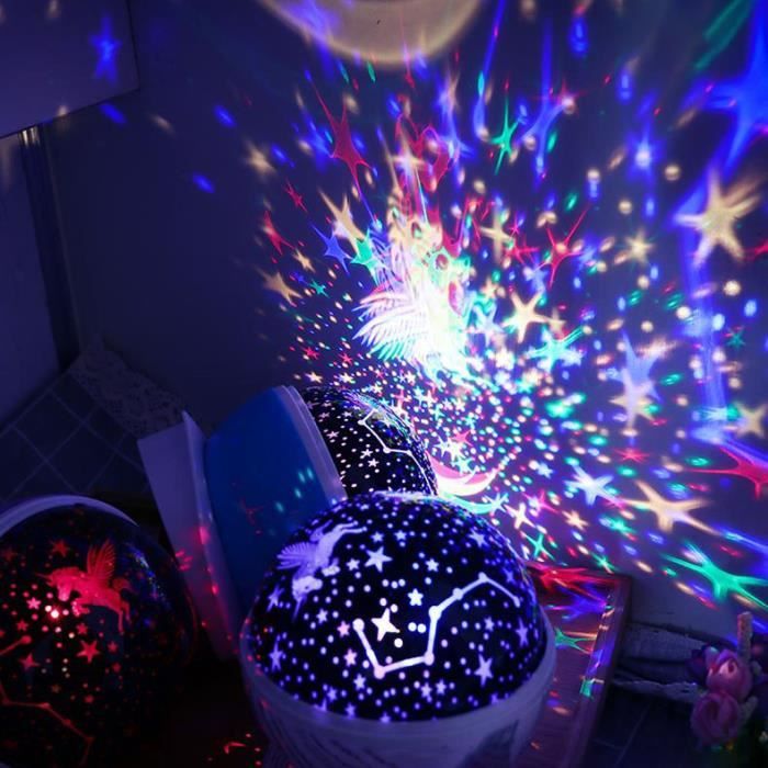 Bleu Led Veilleuse Enfant Etoile Projection Coloree Rotation Lampe Projecteur Lumiere Plafond Cadeau Pour Bebe Anniversaire Noel Cdiscount Puericulture Eveil Bebe
