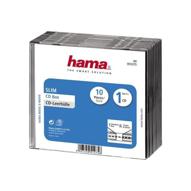 Boîtes vides transparentes pour CD simples - HAMA - 51275 - Pack de 10 ...