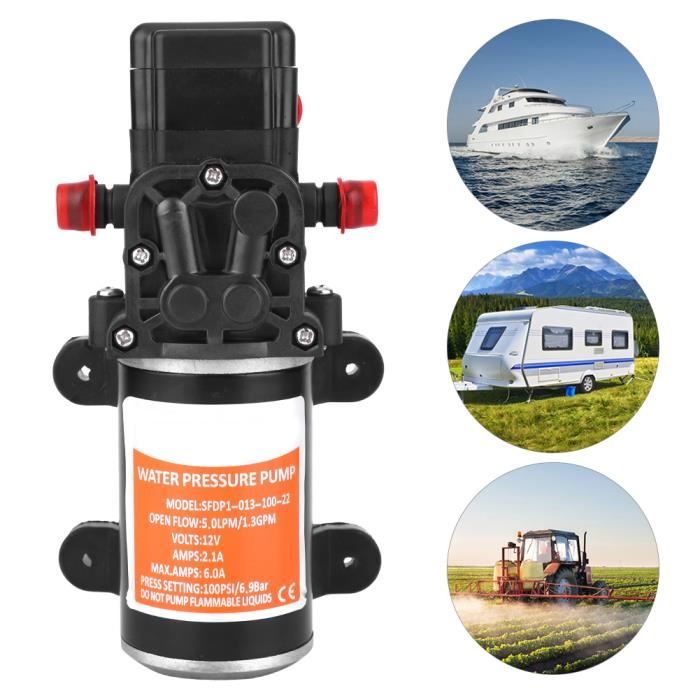 Pompe à Eau Auto-Amorrante 12V 100 Psi 4 L/min - Pour Caravane, Bateau, Camping-car, Usage Nomade - 9